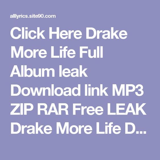 More Life Full Album Download Zip